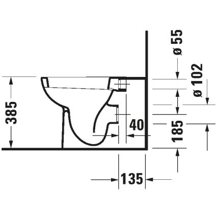 Duravit 21150900002 - Gulvstående toilet D-CODE keramik/højglans hvid