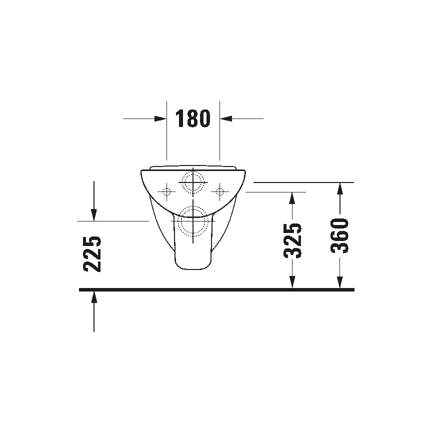 Duravit 22110900002 - Vægophængt toilet D-CODE keramik/højglans hvid