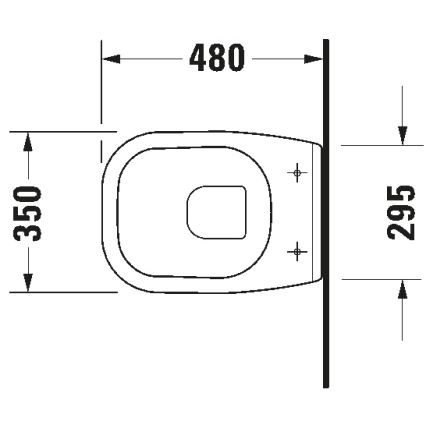 Duravit 22110900002 - Vægophængt toilet D-CODE keramik/højglans hvid