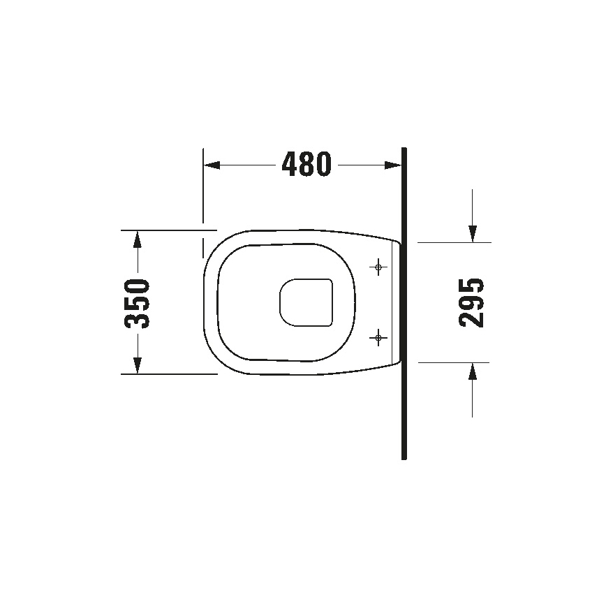 Duravit 22110900002 - Vægophængt toilet D-CODE keramik/højglans hvid