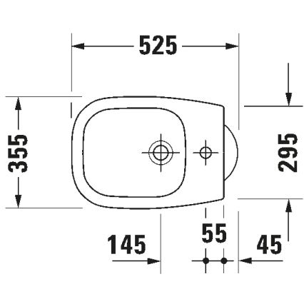 Duravit 22371000002 - Gulvstående bidet D-CODE 35,5x52,5 cm keramik/blank hvid
