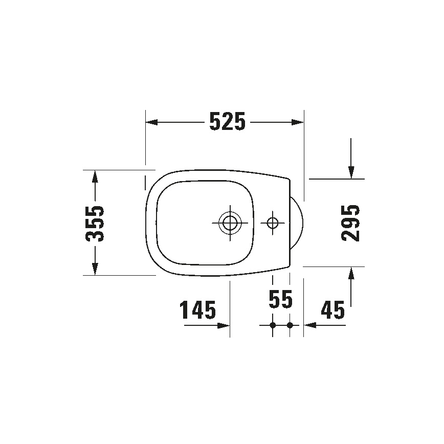 Duravit 22371000002 - Gulvstående bidet D-CODE 35,5x52,5 cm keramik/blank hvid