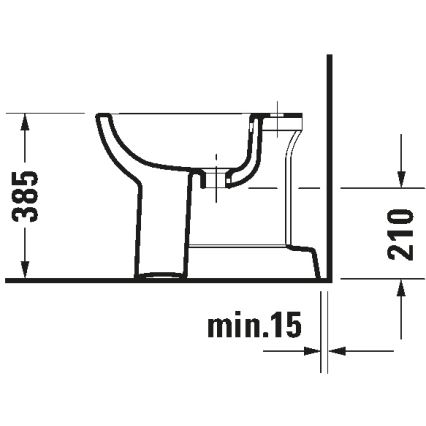 Duravit 22371000002 - Gulvstående bidet D-CODE 35,5x52,5 cm keramik/blank hvid