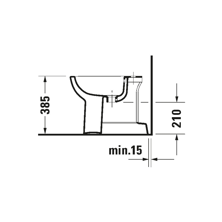 Duravit 22371000002 - Gulvstående bidet D-CODE 35,5x52,5 cm keramik/blank hvid
