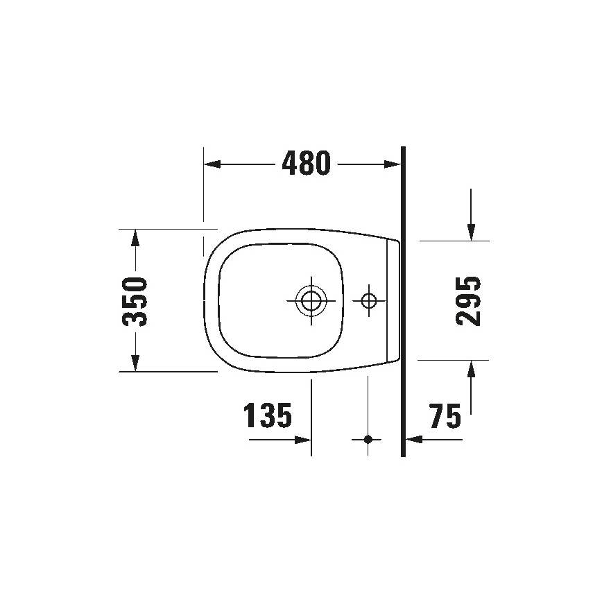 Duravit 22371500002 - Vægmonteret bidet D-CODE keramik/højglans hvid