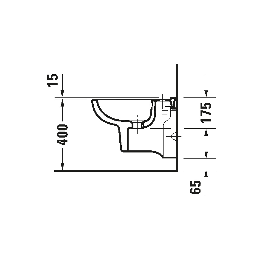 Duravit 22371500002 - Vægmonteret bidet D-CODE keramik/højglans hvid