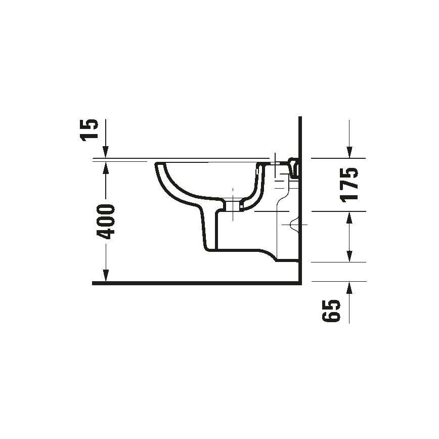 Duravit 22371500002 - Vægmonteret bidet D-CODE keramik/højglans hvid