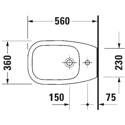 Duravit 22411000002 - Gulvstående bidet D-CODE 35,5x52,5 cm keramik/blank hvid