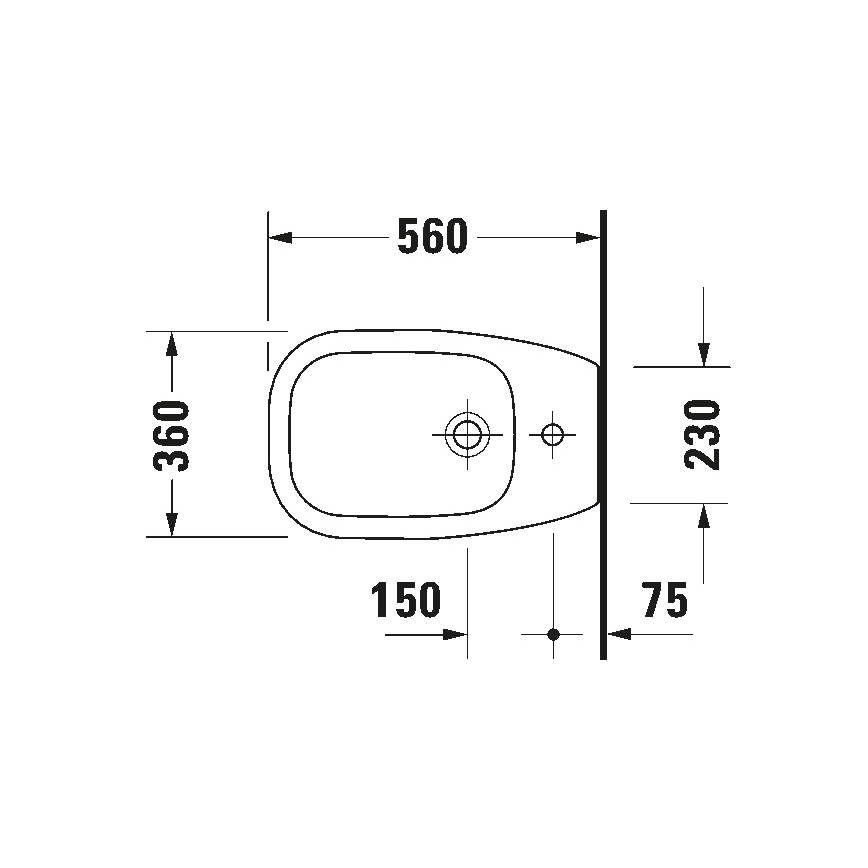 Duravit 22411000002 - Gulvstående bidet D-CODE 35,5x52,5 cm keramik/blank hvid