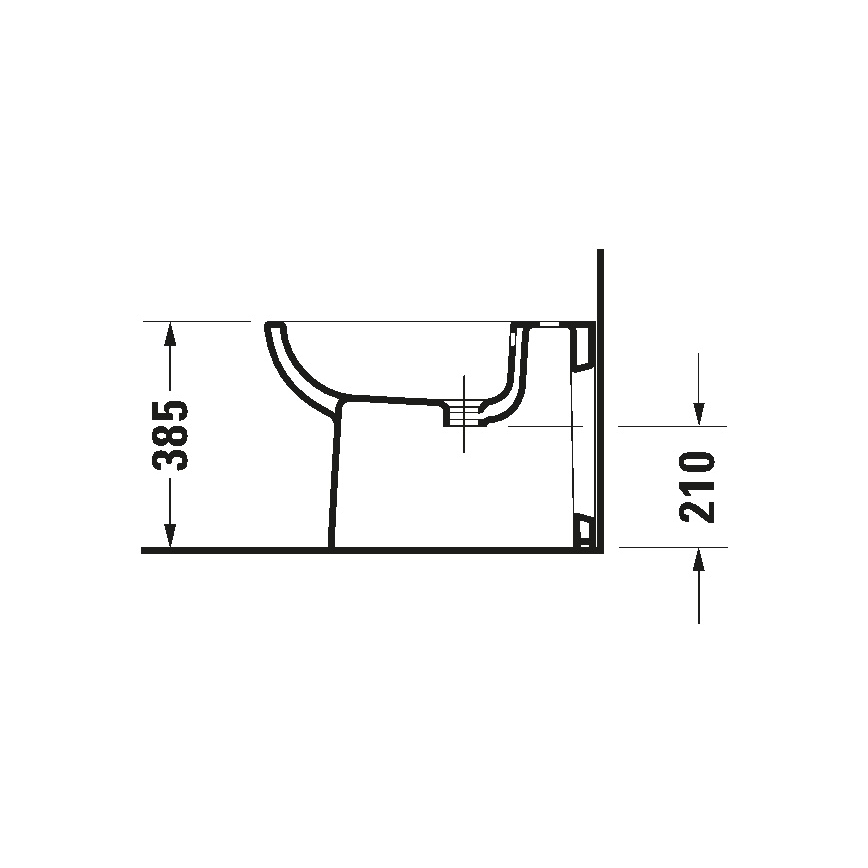 Duravit 22411000002 - Gulvstående bidet D-CODE 35,5x52,5 cm keramik/blank hvid