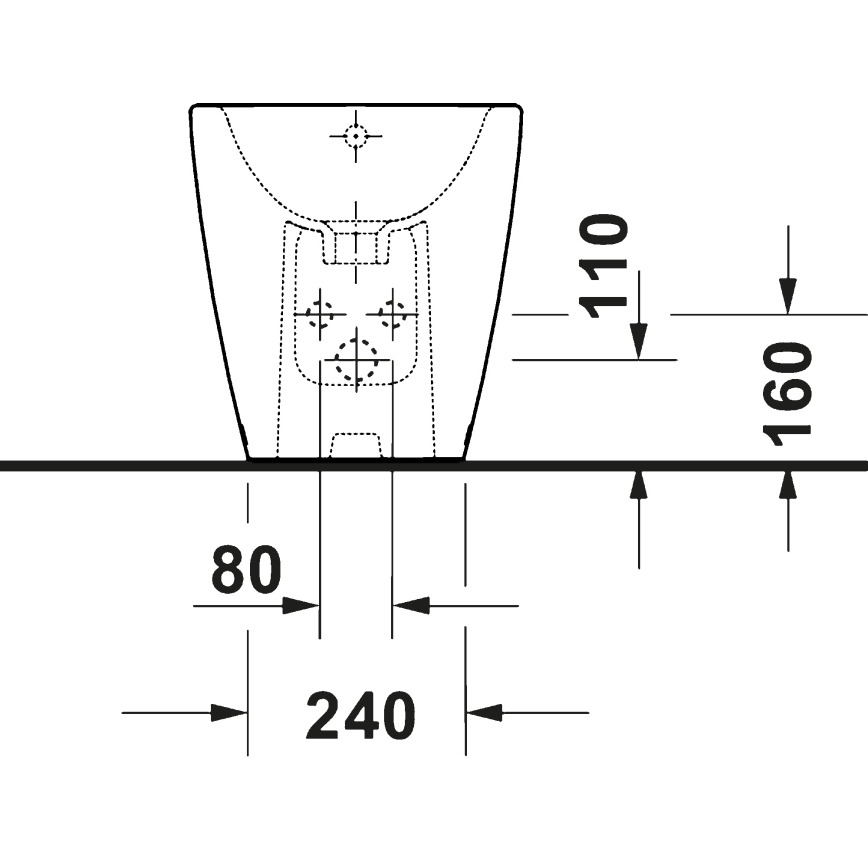 Duravit 2294100000 - Gulvstående bidet D-NEO, keramik, højglans hvid