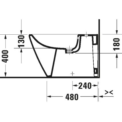 Duravit 2294100000 - Gulvstående bidet D-NEO, keramik, højglans hvid