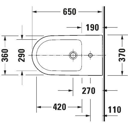 Duravit 2294100000 - Gulvstående bidet D-NEO, keramik, højglans hvid