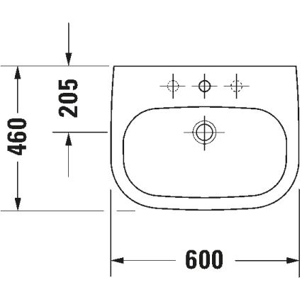 Duravit 23106000002 - Væghængt håndvask D-CODE 60x46 cm keramik/højglans hvid