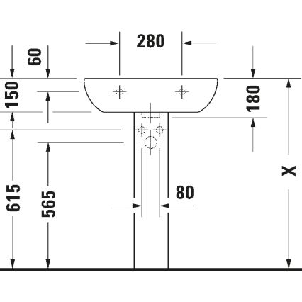 Duravit 23106000002 - Væghængt håndvask D-CODE 60x46 cm keramik/højglans hvid