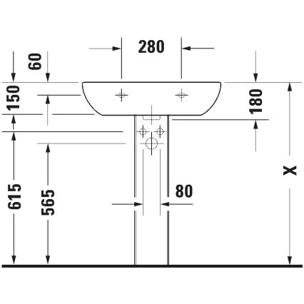 Duravit 23106500002 - Væghængt håndvask D-CODE 65x50 cm keramik/højglans hvid