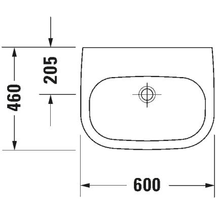 Duravit 23116000702 - Væghængt håndvask D-CODE 60x46 cm keramik/højglans hvid