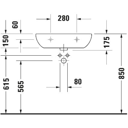Duravit 23116000702 - Væghængt håndvask D-CODE 60x46 cm keramik/højglans hvid