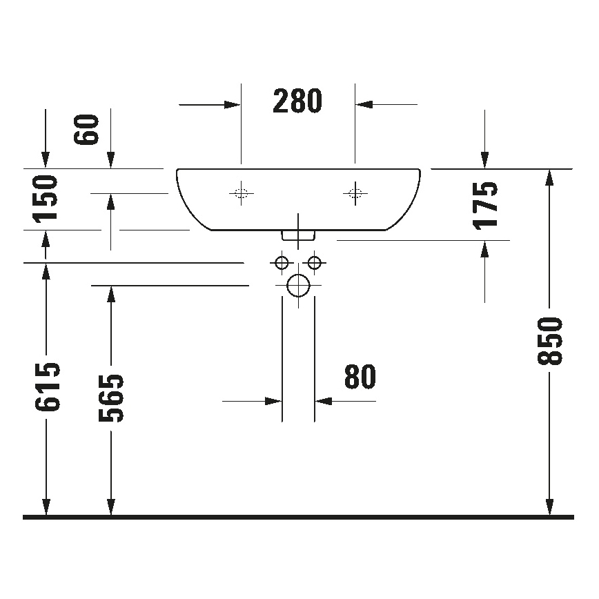 Duravit 23116000702 - Væghængt håndvask D-CODE 60x46 cm keramik/højglans hvid