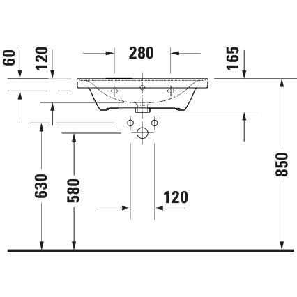 Duravit 2367650060 - Vægmonteret håndvask D-NEO 65x48 cm keramisk/blank hvid