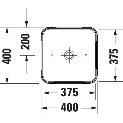 Duravit 2397400070 - D-NEO håndvask til bordplade 40 x 40 cm keramik/højglans hvid