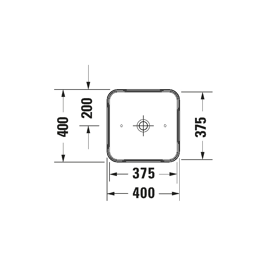 Duravit 2397400070 - D-NEO håndvask til bordplade 40 x 40 cm keramik/højglans hvid
