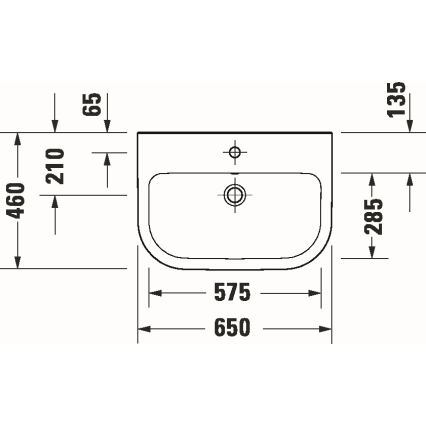 Duravit 23986500002 - Vægmonteret håndvask D-CODE 65x46 cm keramisk/højglans hvid