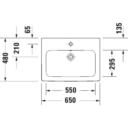 Duravit 23996500002 - Væghængt håndvask D-CODE 65x48 cm keramik/blank hvid