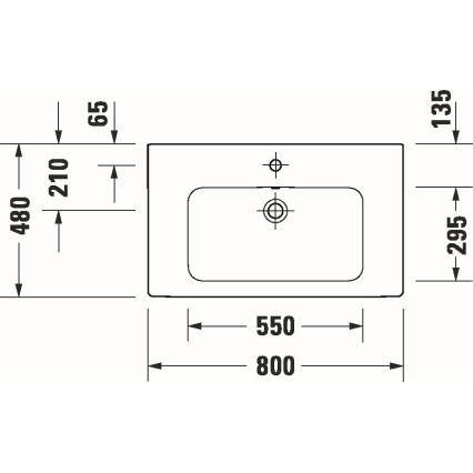 Duravit 23998000002 - Væghængt håndvask D-CODE 80x48 cm keramik/blank hvid