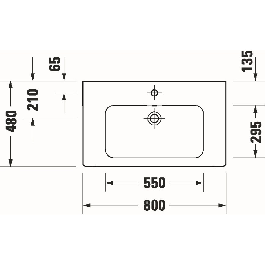 Duravit 23998000002 - Væghængt håndvask D-CODE 80x48 cm keramik/blank hvid