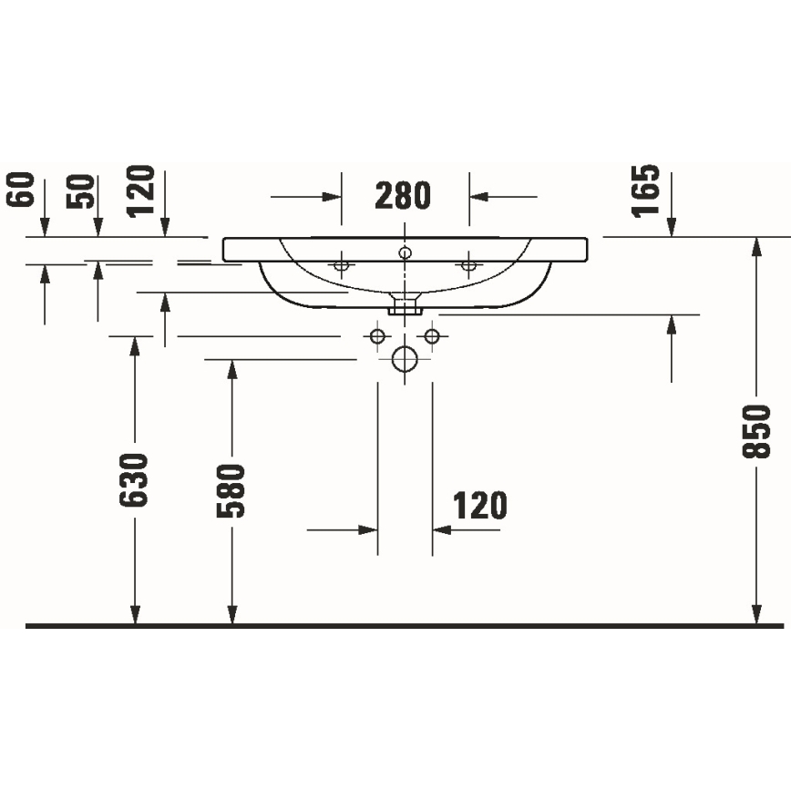Duravit 23998000002 - Væghængt håndvask D-CODE 80x48 cm keramik/blank hvid