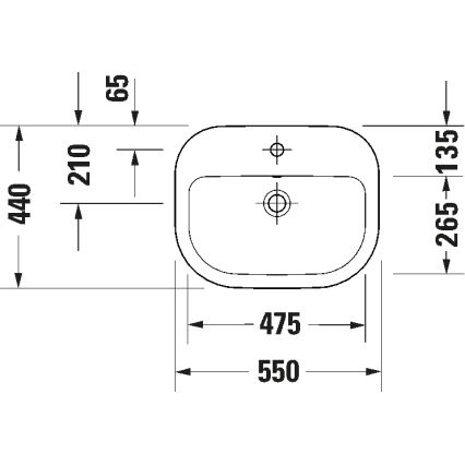 Duravit 24025500002 - Væghængt håndvask D-CODE 55x44 cm keramik/blank hvid