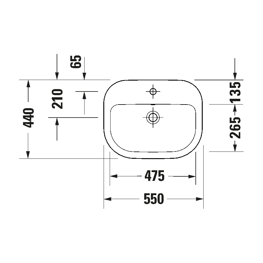 Duravit 24025500002 - Væghængt håndvask D-CODE 55x44 cm keramik/blank hvid