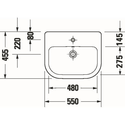 Duravit 24035500002 - Indfældet håndvask D-CODE 55x45,5 cm keramik/højglans hvid