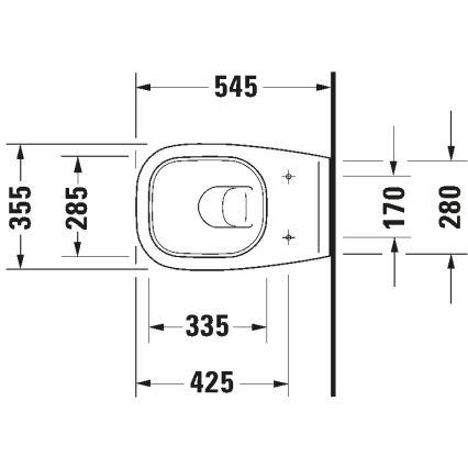 Duravit 25350900002 - Væghængt toilet D-CODE, keramik/blank hvid