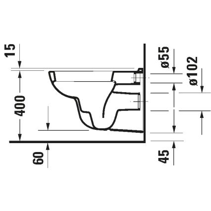 Duravit 25350900002 - Væghængt toilet D-CODE, keramik/blank hvid