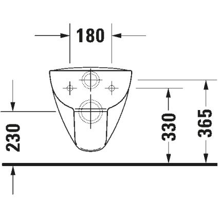 Duravit 25700920002 - Vægophængt Rimless-toilet D-CODE keramik/højglans hvid