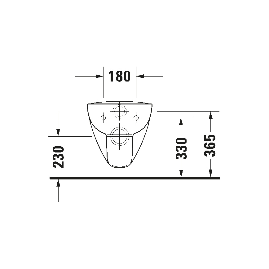 Duravit 25700920002 - Vægophængt Rimless-toilet D-CODE keramik/højglans hvid