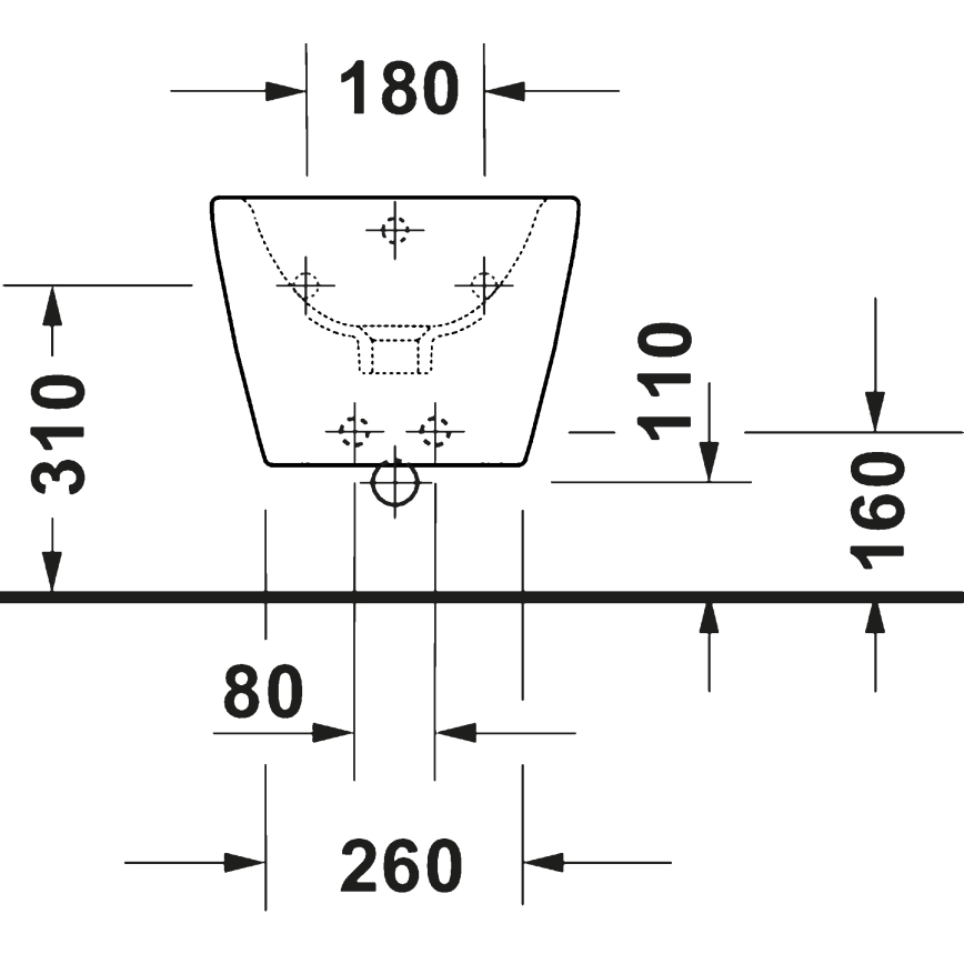 Duravit 27271500002 - Væghængt bidet D-CODE keramik/højglans hvid