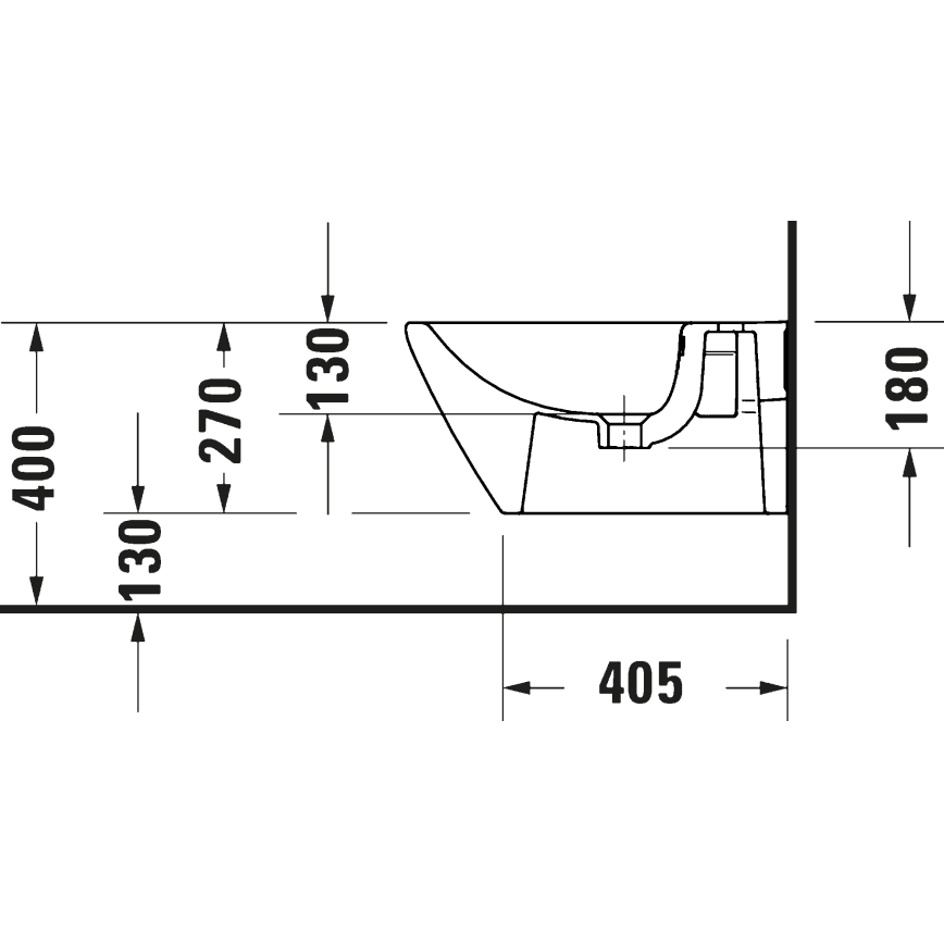 Duravit 27271500002 - Væghængt bidet D-CODE keramik/højglans hvid