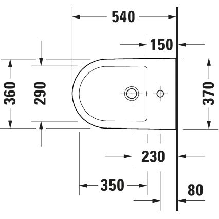 Duravit 27271500002 - Væghængt bidet D-CODE keramik/højglans hvid