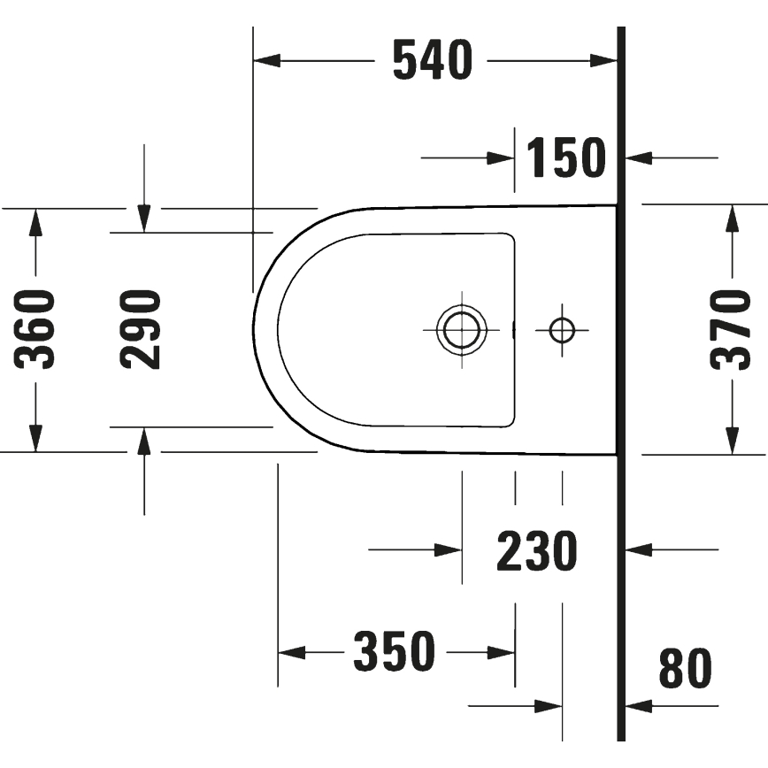 Duravit 27271500002 - Væghængt bidet D-CODE keramik/højglans hvid