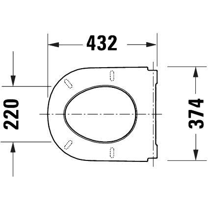 Duravit 28210000 - Toiletsæde D-CODE 37,4x43,3 cm hvid