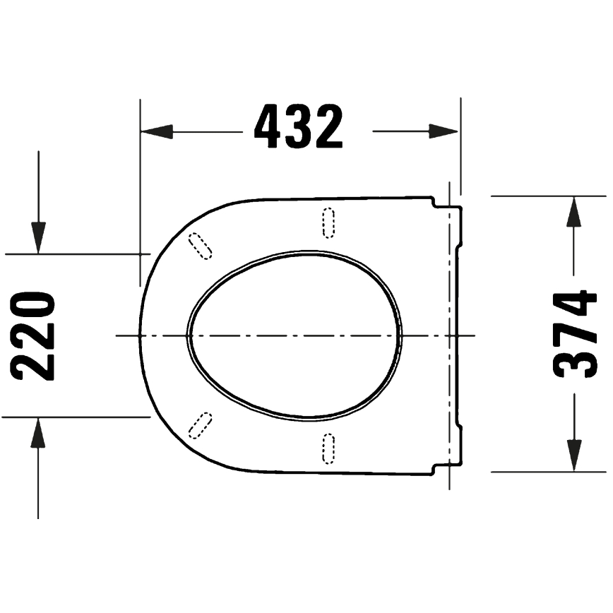 Duravit 28210000 - Toiletsæde D-CODE 37,4x43,3 cm hvid