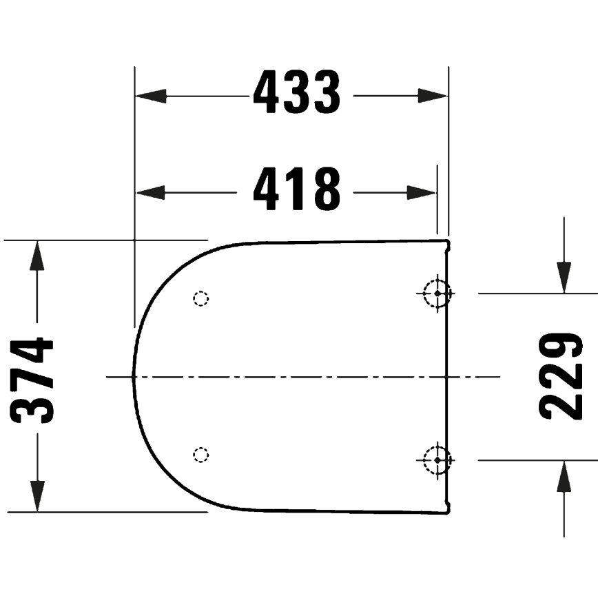 Duravit 28210000 - Toiletsæde D-CODE 37,4x43,3 cm hvid