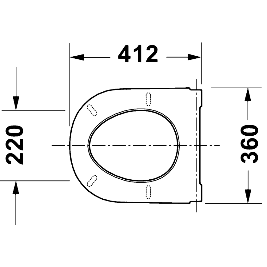 Duravit 28310000 - Toiletsæde D-CODE 37,4 x 42 cm, hvid