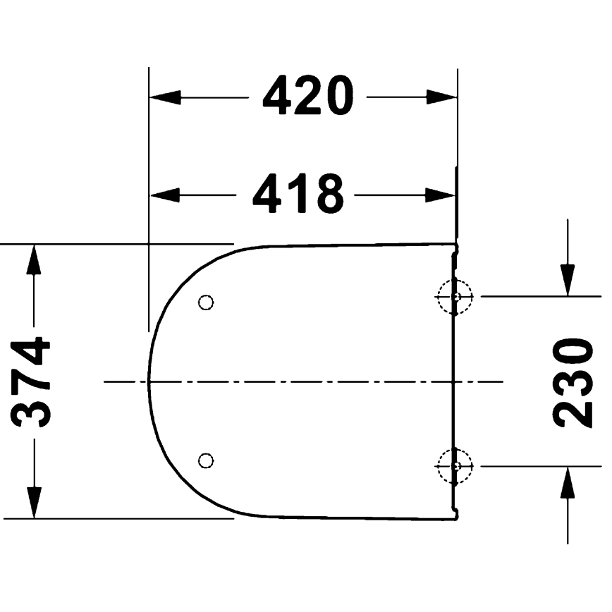 Duravit 28310000 - Toiletsæde D-CODE 37,4 x 42 cm, hvid