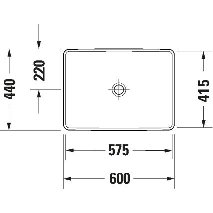 Duravit 358600079 - Nedsænket håndvask D-NEO 60 x 44 cm, keramik/blank hvid