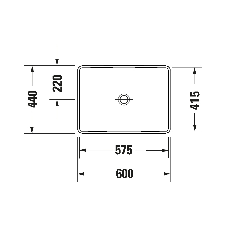 Duravit 358600079 - Nedsænket håndvask D-NEO 60 x 44 cm, keramik/blank hvid