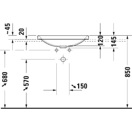 Duravit 358600079 - Nedsænket håndvask D-NEO 60 x 44 cm, keramik/blank hvid